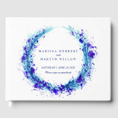 ブルーアクアウォーター結婚カラースグラス ゲストブック (正面)