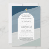 ブルーアクアカトリックのNuptial Mass Photos 結婚's 招待状 (正面)