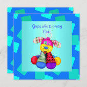 ブルーアクアキュベッド1st誕生日招待状 招待状 (正面/裏面)