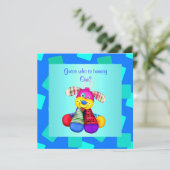 ブルーアクアキュベッド1st誕生日招待状 招待状 (スタンド正面)