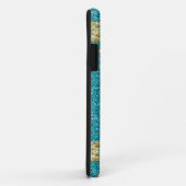 ブルーアクアグリッターゴールデンバタフライ Case-Mate iPhoneケース (裏面/右)