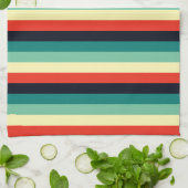 ブルーアクアグリーンイエローレッド キッチンタオル (折り畳み)