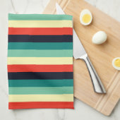 ブルーアクアグリーンイエローレッド キッチンタオル (四つ折り)
