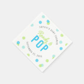 ブルーアクアグリーン紙吹雪準備ポップ・アートの赤ちゃんシャワー スタンダードカクテルナプキン (角)