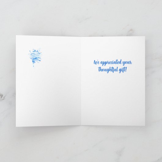 ブルーアクアコンチシェル波シルエット水色 サンキューカード (内部)