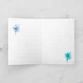 ブルーアクアコンチシェル波シルエット水色 サンキューカード (内部)