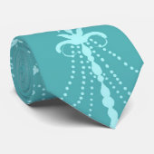 ブルーアクアシャンデリアのダマスクパターン ネクタイ (ロール)