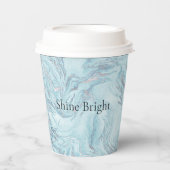 ブルーアクアシルバーマーブルスワーズ 紙コップ (正面)