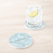 ブルーアクアシルバーマーブル コースター (側面)