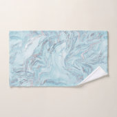 ブルーアクアシルバーマーブル ハンドタオル (ハンドタオル)