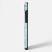 ブルーアクアシルバーマーブル iPhoneケース (左側面)