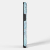 ブルーアクアシルバーマーブル iPhoneケース (右側面)