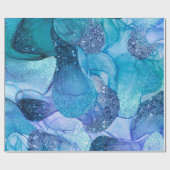ブルーアクアスパークリマーリングデザイン ラッピングペーパー (フラット)