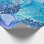 ブルーアクアスパークリマーリングデザイン ラッピングペーパー (角)