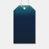 ブルーアクアネイビーグリッタースパークルスウィート16パーティー ギフトタグ (裏面)