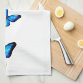 ブルーアクアバタフライウォーターカラーキッチンタオル キッチンタオル (四つ折り)