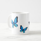 ブルーアクアバタフライ水色 コーヒーマグカップ (正面左)
