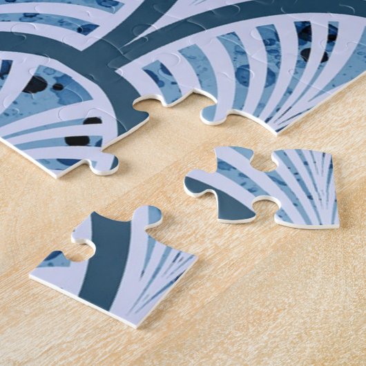 ブルーアクアパープル3マンダラパーソナライズされた ジグソーパズル (側面)