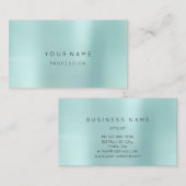 ブルーアクアパール抽象芸術シルクミニマルメタリック 名刺 (正面/裏面)