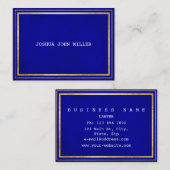 ブルーアクアマリンコバルトゴールデンベルベットホワイトVip 名刺 (正面/裏面)