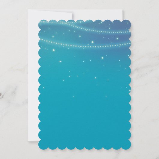 ブルーアクアマーメイドスパークル誕生日 招待状 (裏面)