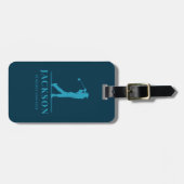 ブルーアクアモノグラムパーソナライズされたゴルファー ラゲッジタグ (正面横)