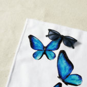 ブルーアクアモルフォ蝶の水色 ビーチタオル (インサイチュ)