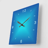 ブルーアクアライトドデザイン>無地ウォールクロック スクエア壁時計 (傾斜)