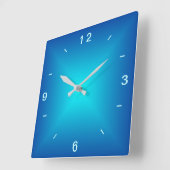 ブルーアクアライトドデザイン>無地ウォールクロック スクエア壁時計 (傾斜)