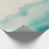 ブルーアクアレル水彩クラフト海 ラッピングペーパー (角)