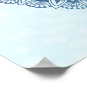 ブルーアクアロータスヘナマンダラプリント ポスター (角)