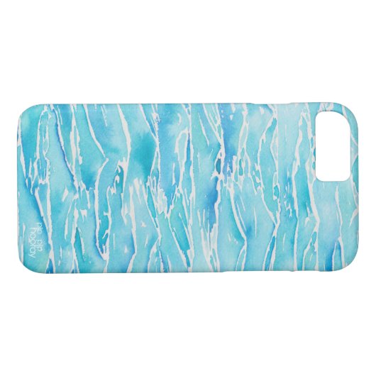 ブルーアクア海シーウェーブウォーターカラーIphone 7/8 Case-Mate iPhoneケース (裏面(横))