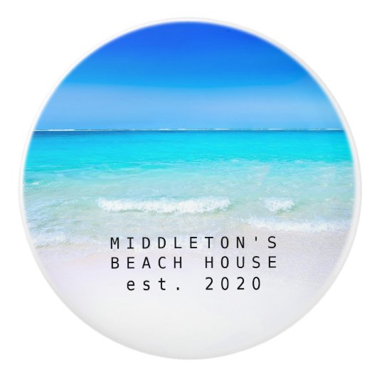 ブルーアクア海シーカスタムコースタルファミリー セラミックノブ (正面)