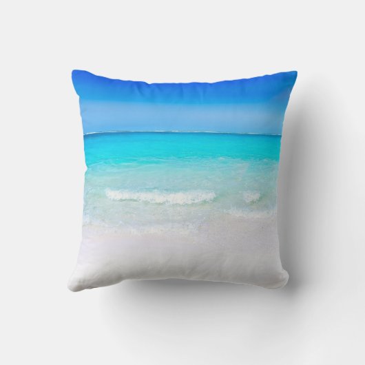 ブルーアクア海シービーチコースタルパーソナルファミリー クッション (裏面)