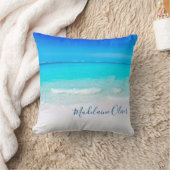 ブルーアクア海シービーチコースタルパーソナル クッション (ブランケット)