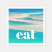 ブルーアクア海シービーチコースト スタンダードカクテルナプキン (正面)