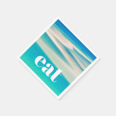 ブルーアクア海シービーチコースト スタンダードカクテルナプキン (角)