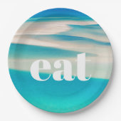 ブルーアクア海シービーチコースト ペーパープレート (正面)