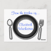 ブルーアクセントカスタムレシピカード ポストカード (裏面)