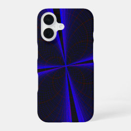 ブルーアクセントクローバーリーフ幾何学柄iPhone 16ケース iPhone 16ケース