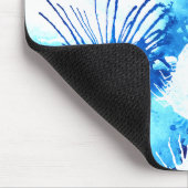 ブルーアクリル風変わりフローラ絵画抽象芸術 マウスパッド (コーナー)