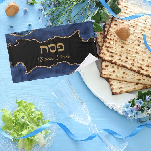 ブルーアゲテエレガントルヘブライ語パスソーバー ハンドタオル