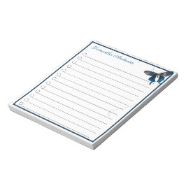 ブルーアゲハチョウバタフライパーソナライズされたトレイル名 ノートパッド