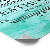 ブルーアゲートお手洗い席おおもしろい願い ポスター (角)