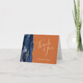 ブルーアゲートゴールドラストウェディングサンキュー カード (正面)