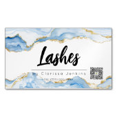 ブルーアゲートトレンディーラッシュエクステンション美しい マグネット名刺 (正面)