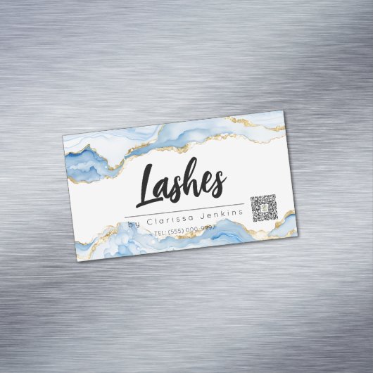 ブルーアゲートトレンディーラッシュエクステンション美しい マグネット名刺 (インサイチュ)