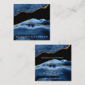 ブルーアゲート美しいスタイリストスクエアビジネスカード スクエア名刺 (正面/裏面)