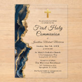 ブルーアゲート金ゴールドファースト・ホーリー・コミューンズボーイ アクリル招待状 (正面)