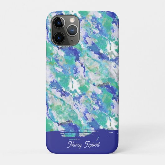 ブルーアゲート 天然石 名入れ Case-Mate iPhoneケース (裏)